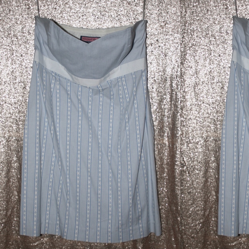 Vineyard Vines Pinstripe Strapless Dress